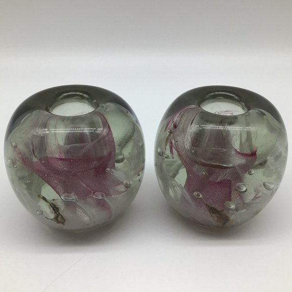 K G Kerry Glass Hand Crafted Solid Glass Ball Candle Holders - Picture 5 of 12